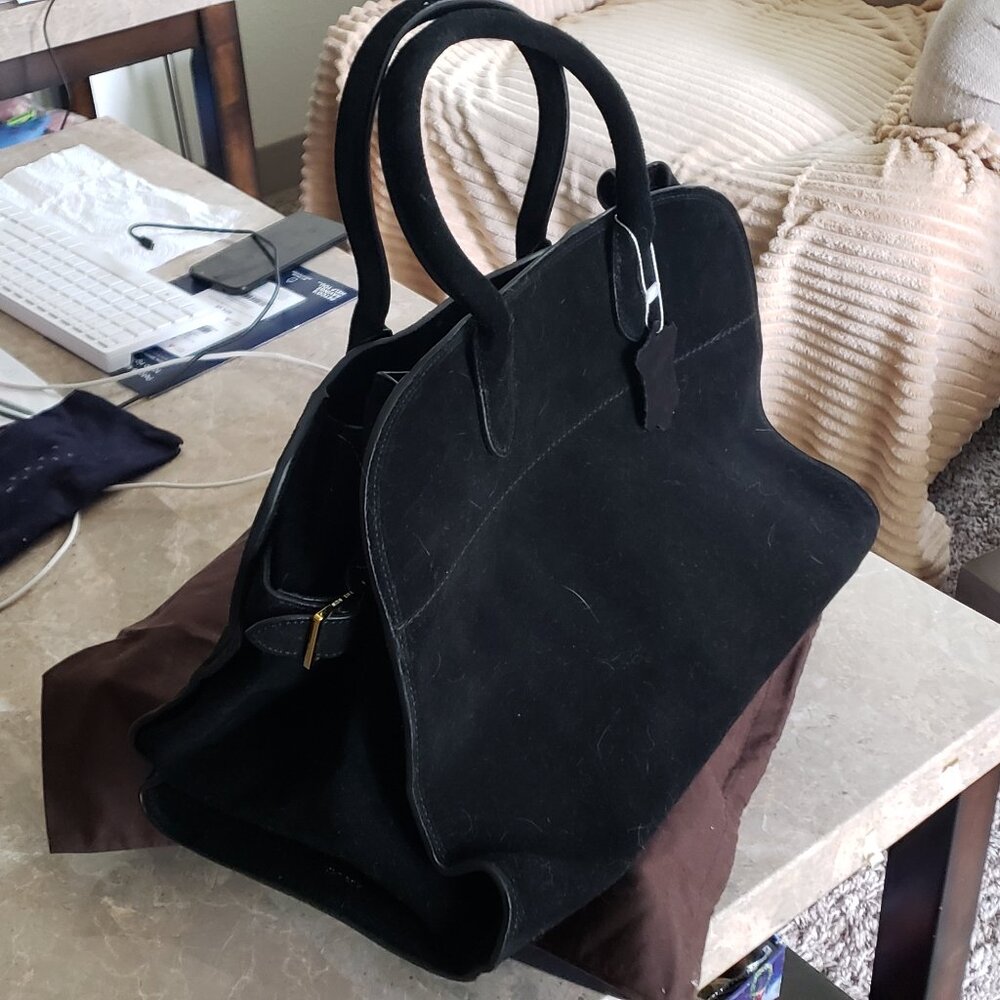 Black suede women bag